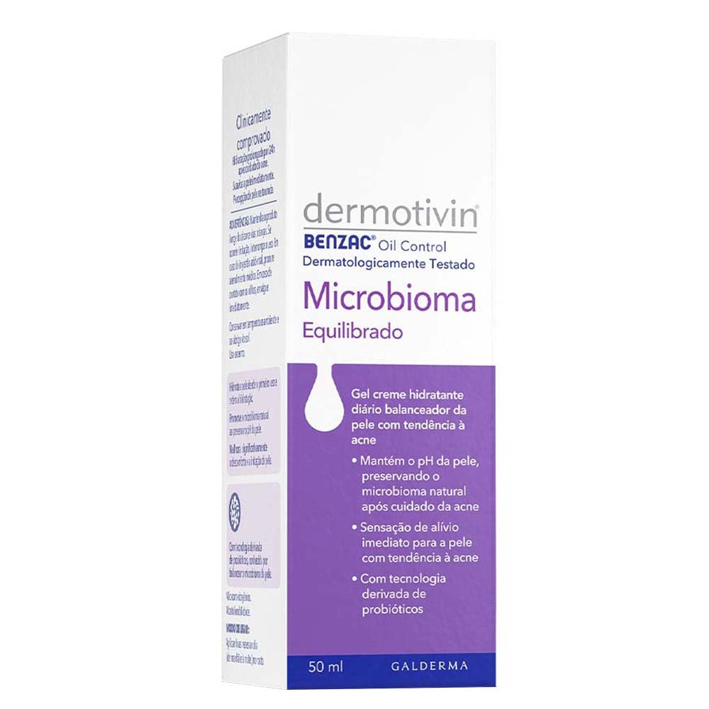 Gel Creme Hidratante Microbioma Equilibrado Dermotivin Benzac Oil Control 50ml 5