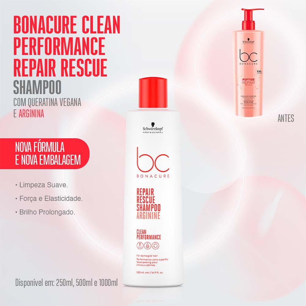 Schwarzkopf BC Clean Performance  Repair Rescue - Shampoo 500ml 2