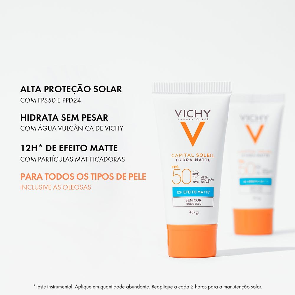 Protetor Solar Hidratante Vichy  Capital Soleil Hydra-Matte FPS50 30g 4