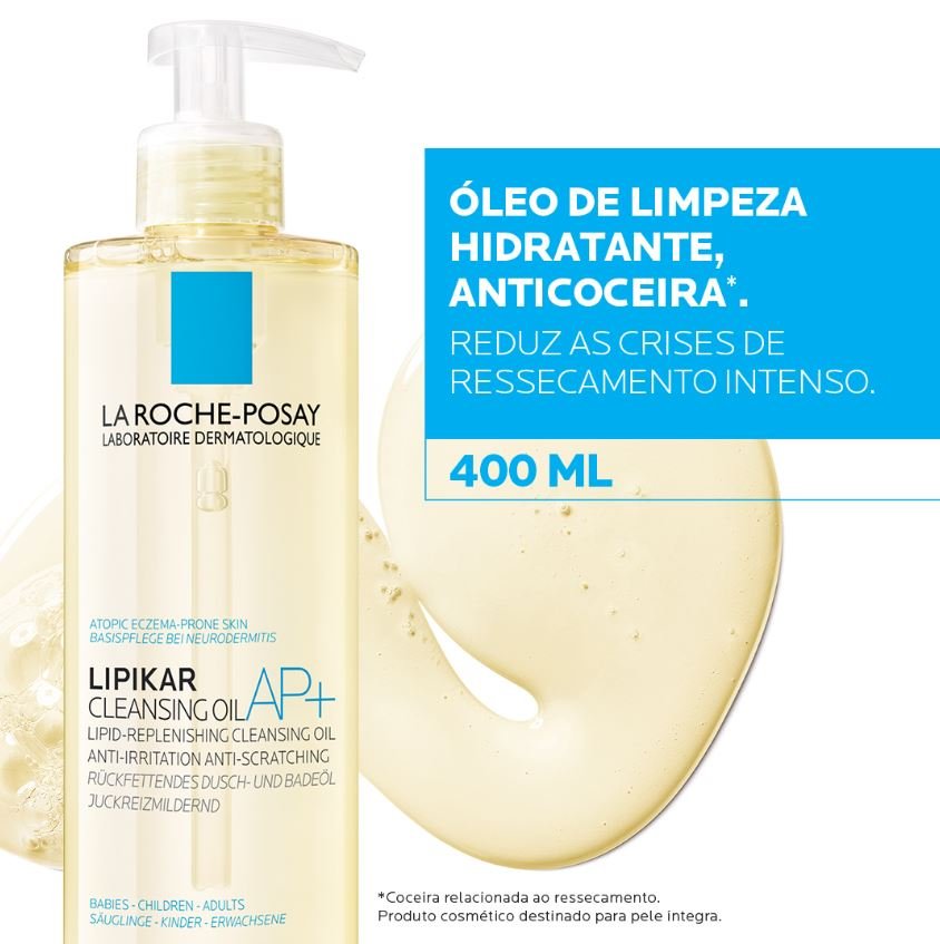 Óleo de Limpeza Hidratante e Anticoceira La Roche-posay - Lipikar Cleansing Oil AP+ 400ml 2