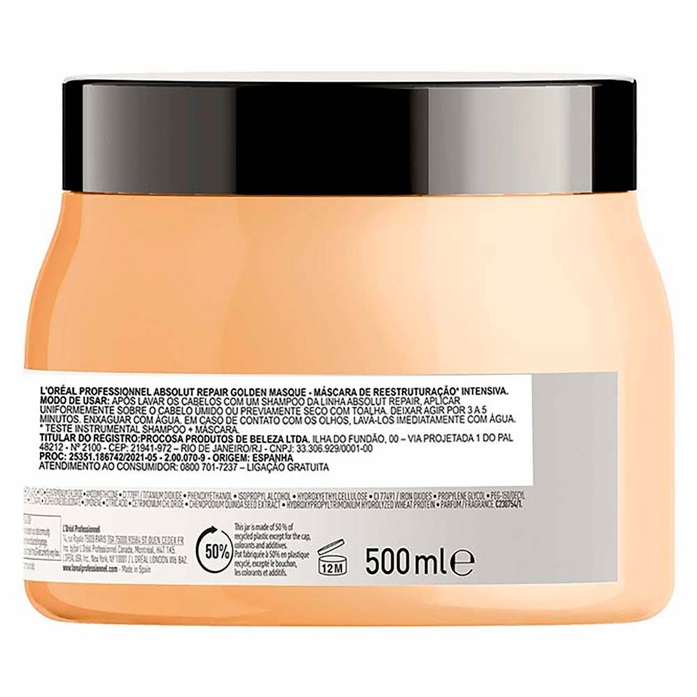 L'Oréal Professionnel Absolut Repair Gold Quinoa + Protein - Máscara Light de Tratamento 500ml 3