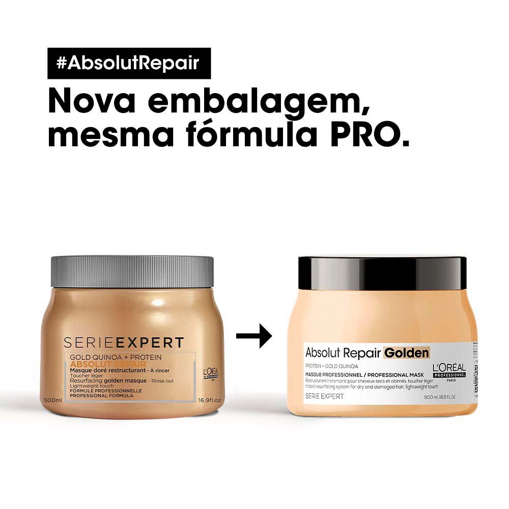 L'Oréal Professionnel Absolut Repair Gold Quinoa + Protein - Máscara Light de Tratamento 500ml 4