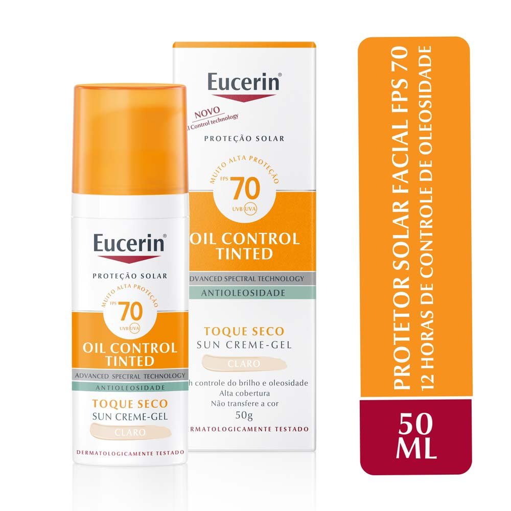 Protetor Solar Eucerin Sun Oil Control Tinted FPS 70 – 50g Claro 4