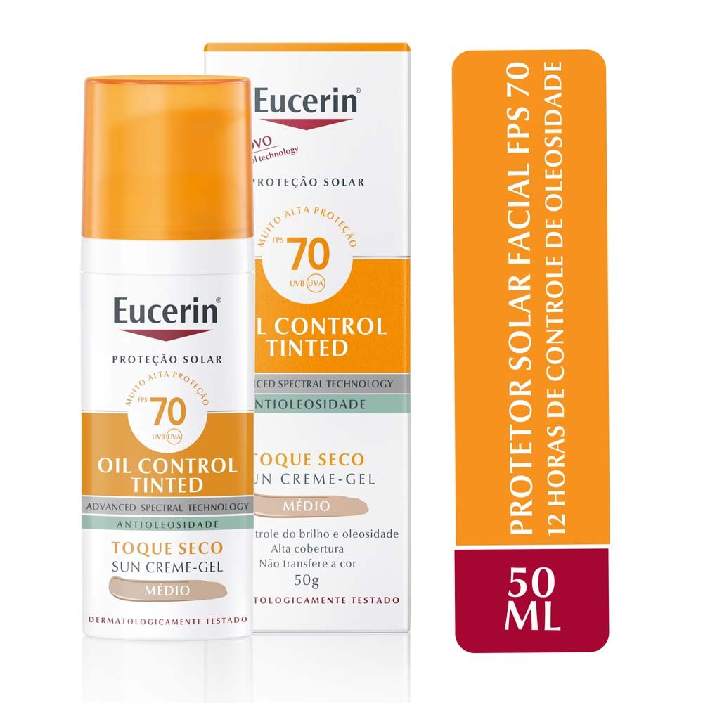 Protetor Solar Eucerin Sun Oil Control Tinted FPS 70 – 50g Medio 4