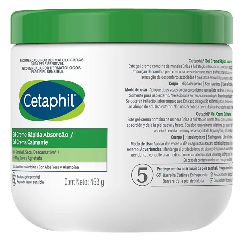 Gel Creme Cetaphil Rápida Absorção com Aloe Vera 453g 2