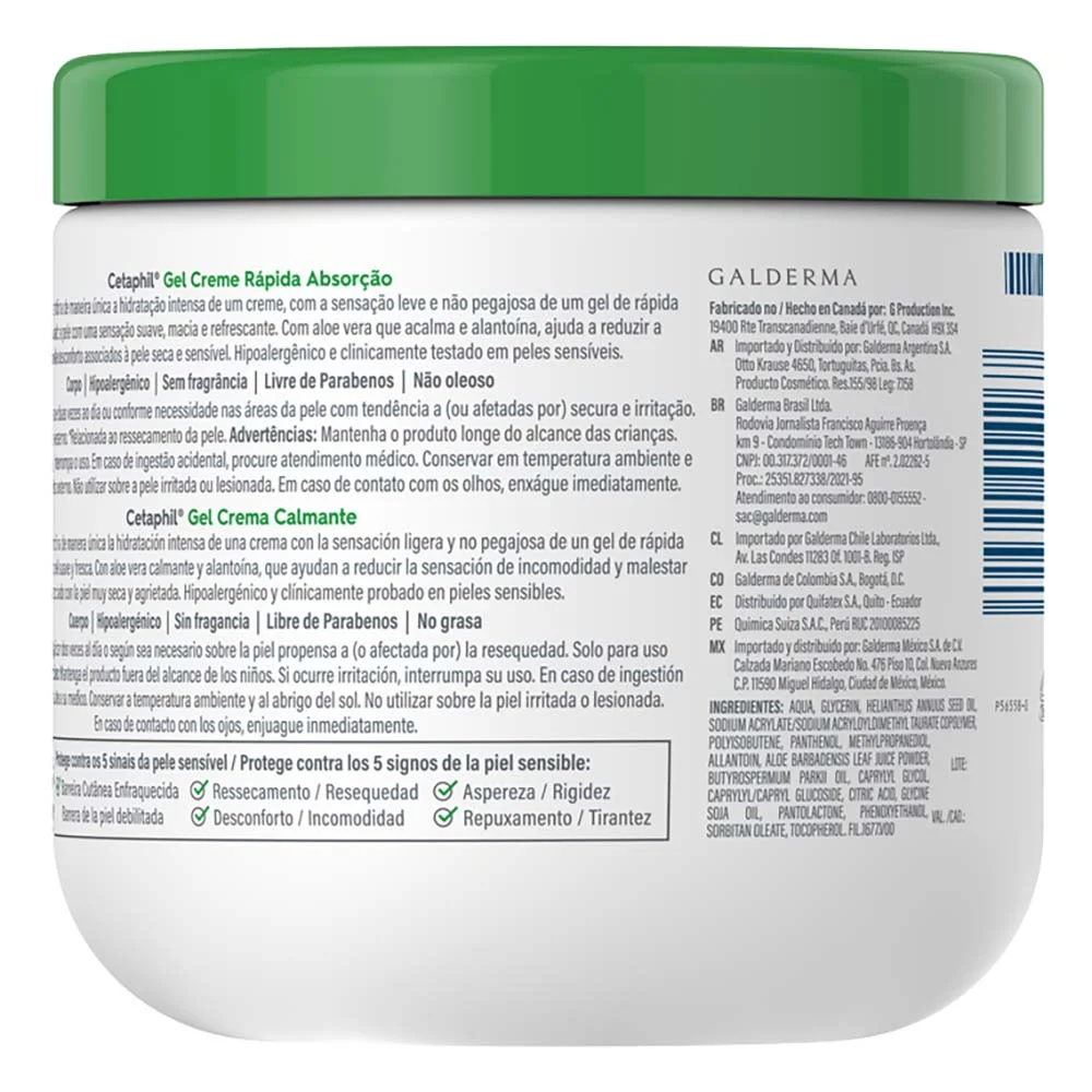 Gel Creme Cetaphil Rápida Absorção com Aloe Vera 453g 4