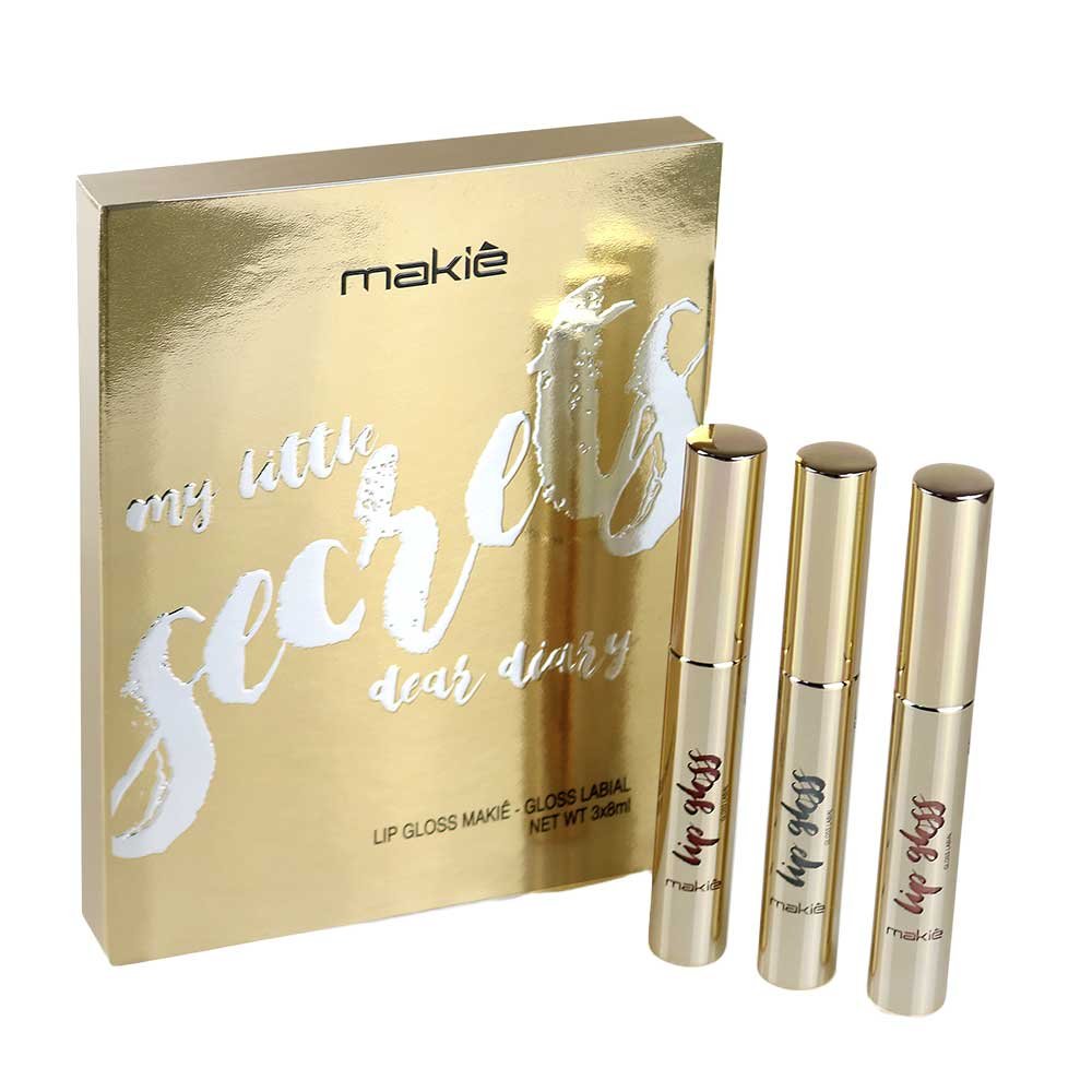Makiê My Little Secrets Kit – 3 Lip Gloss Labiais Multicores 1