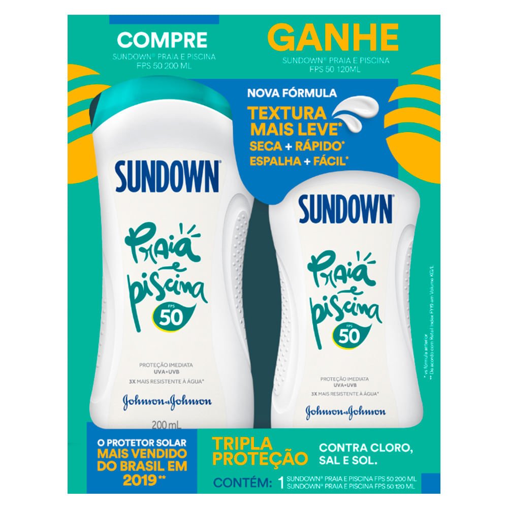Promopack Protetor Solar Sundown FPS50 - 200ml + 120ml ÚNICO 1