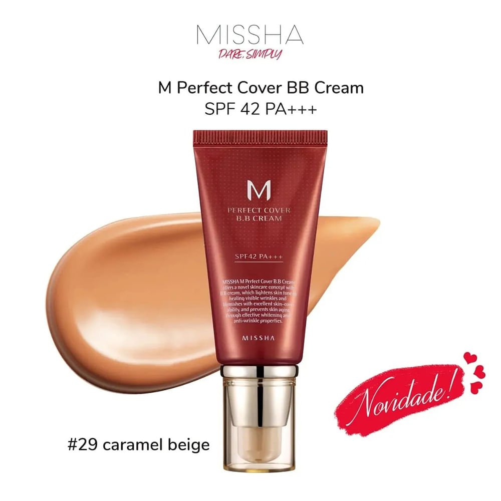 M Perfect Cover BB Cream 50ml Missha - Base Facial Cor 29 Caramel Beige 4