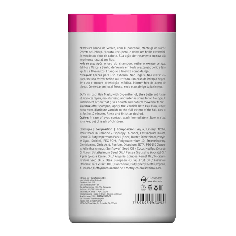 Felps Xmix Banho de Verniz - Máscara Capilar Hidratante 1Kg 2