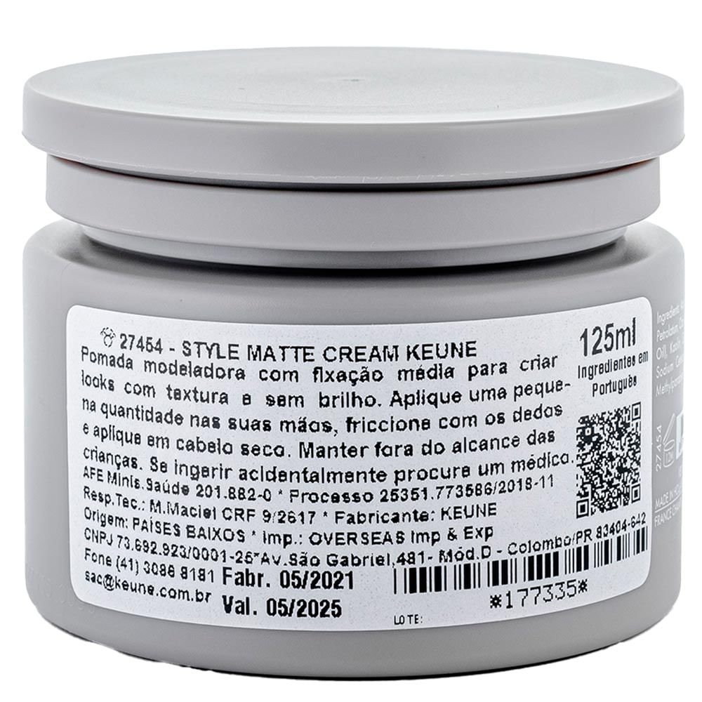 Keune Style Matte Cream Pomada Modeladora 125ml 2