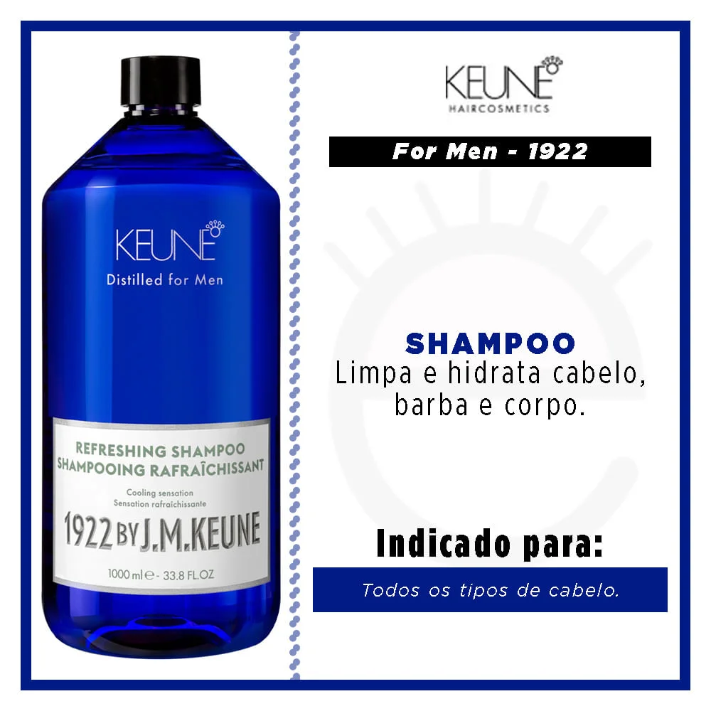 Keune 1922 Refreshing Tamanho Profissional - Shampoo 1L 2