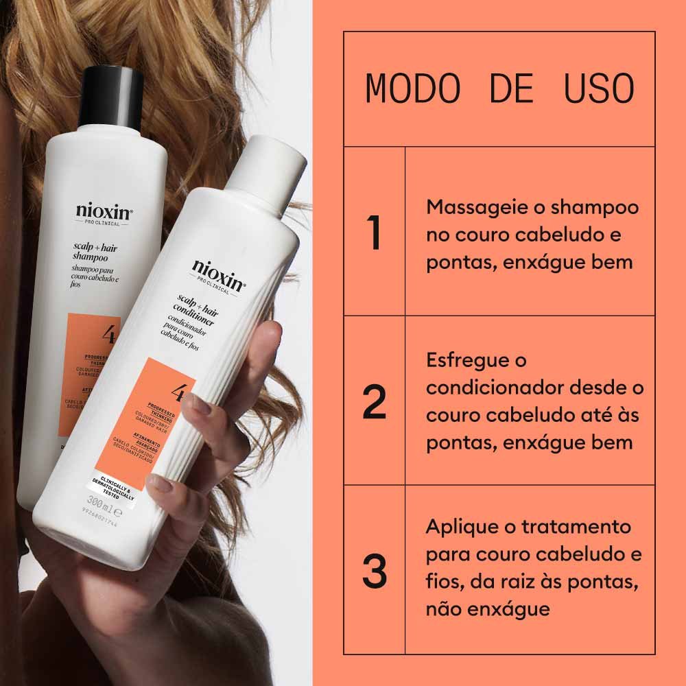 Nioxin System 4 Kit - Shampoo + Condicionador + Tratamento - kit ÚNICO 3