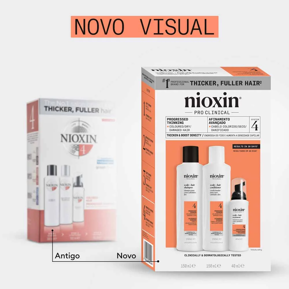Nioxin System 4 Kit - Shampoo + Condicionador + Tratamento - kit ÚNICO 5