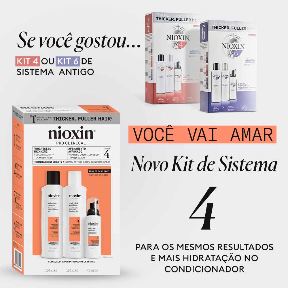 Nioxin System 4 Kit - Shampoo + Condicionador + Tratamento - kit ÚNICO 7