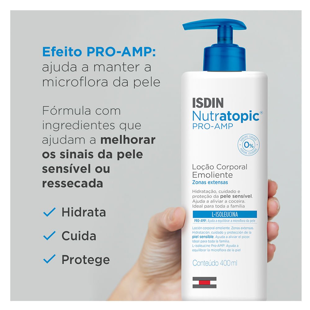 Loção Corporal Emoliente Isdin - Nutratopic Pro-AMP 400ml 2
