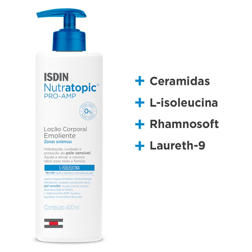 Loção Corporal Emoliente Isdin - Nutratopic Pro-AMP 400ml 3
