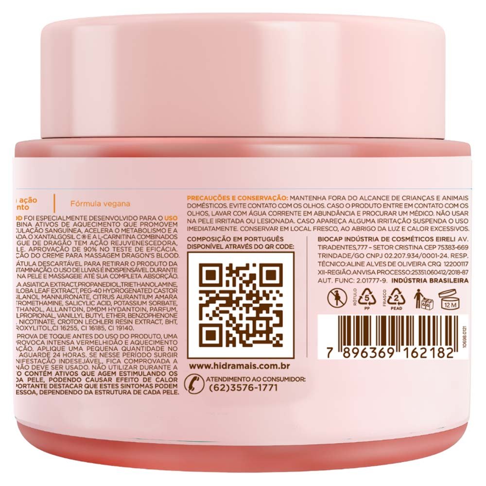 Creme de Massagem Hidramais – Dragon Blood 500g 3