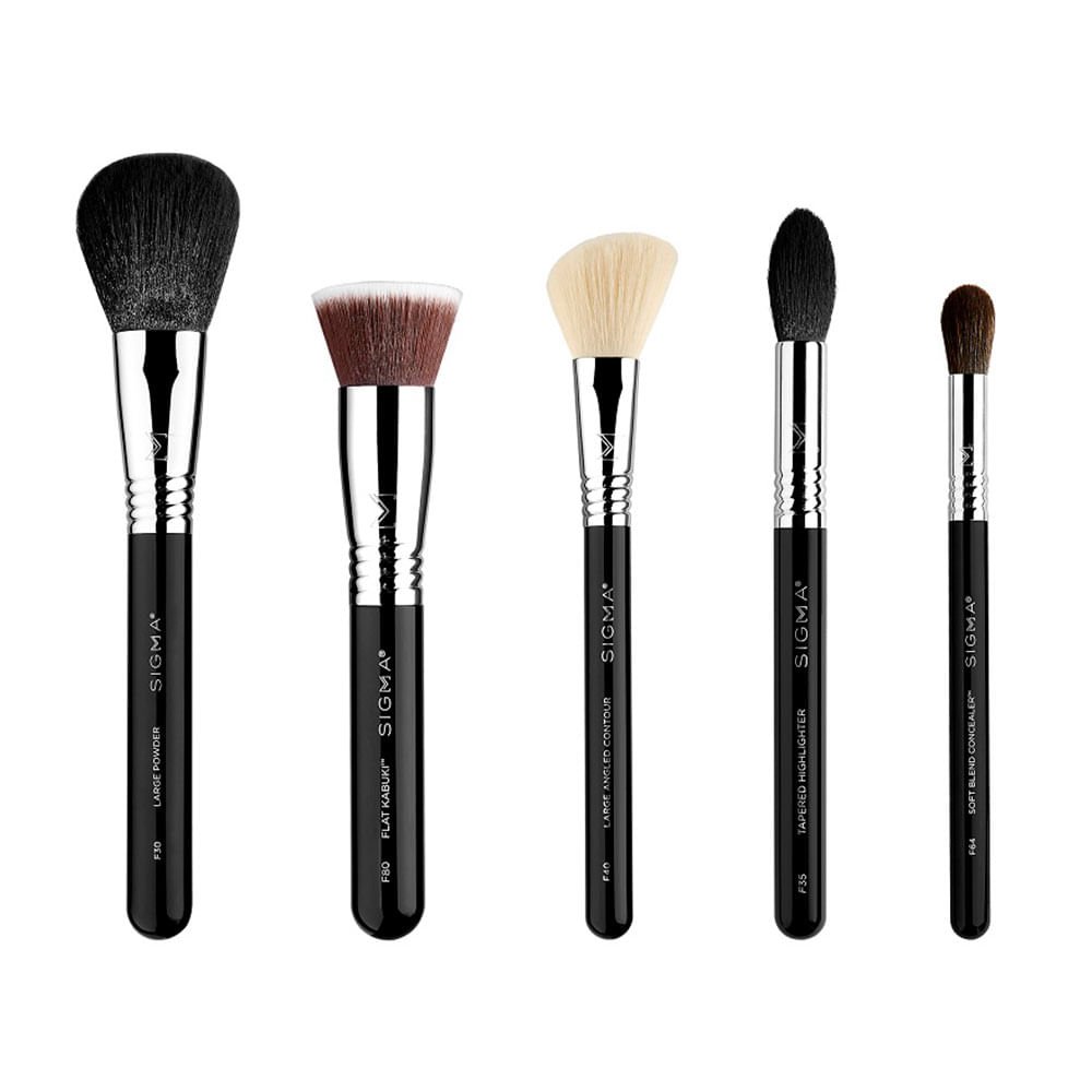 Sigma Beauty Classic Face Brish Set Kit – 5 Pincéis de Maquiagem ÚNICO 2