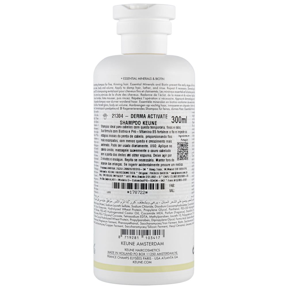 Keune Care Derma Activate Shampoo Fortificante 300ml 2