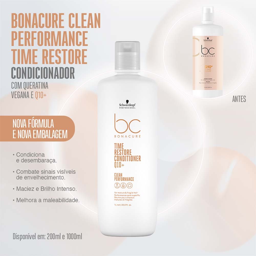 Schwarzkopf BC Clean Performance Q10+ Time Restore - Condicionador 1L 2