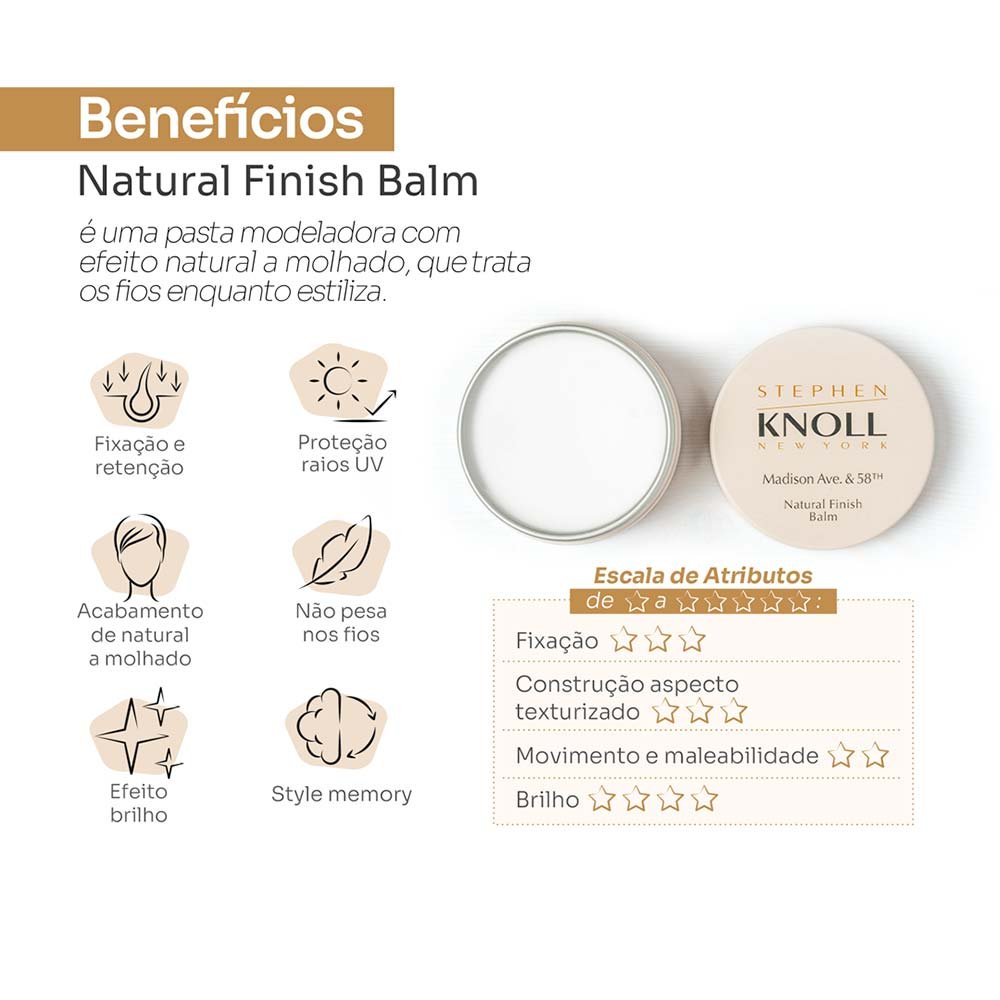 Pasta Modeladora Stephen Knoll Natural Finish Balm 50g 3