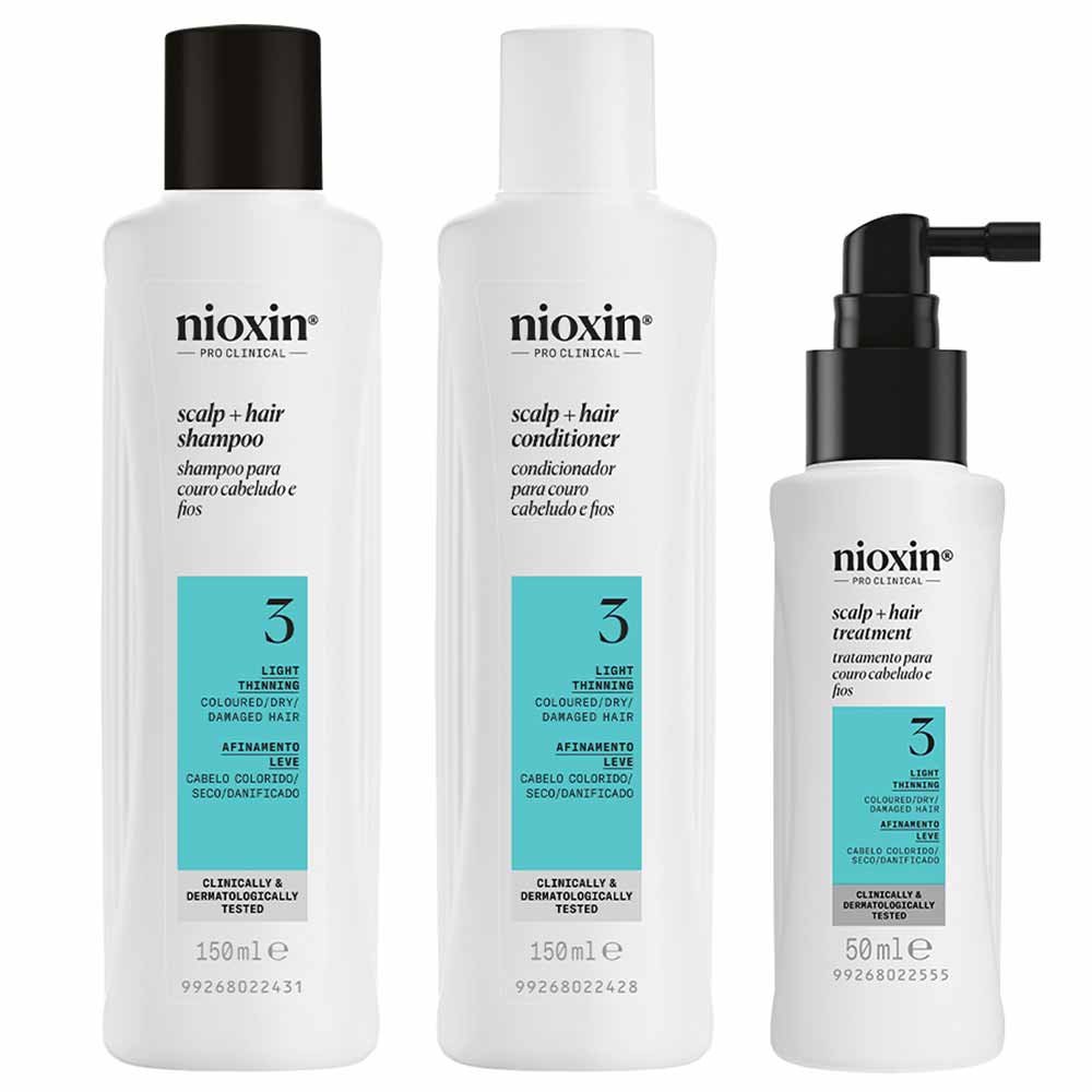 Nioxin System 3 Kit - Shampoo + Condicionador + Tratamento ÚNICO 1
