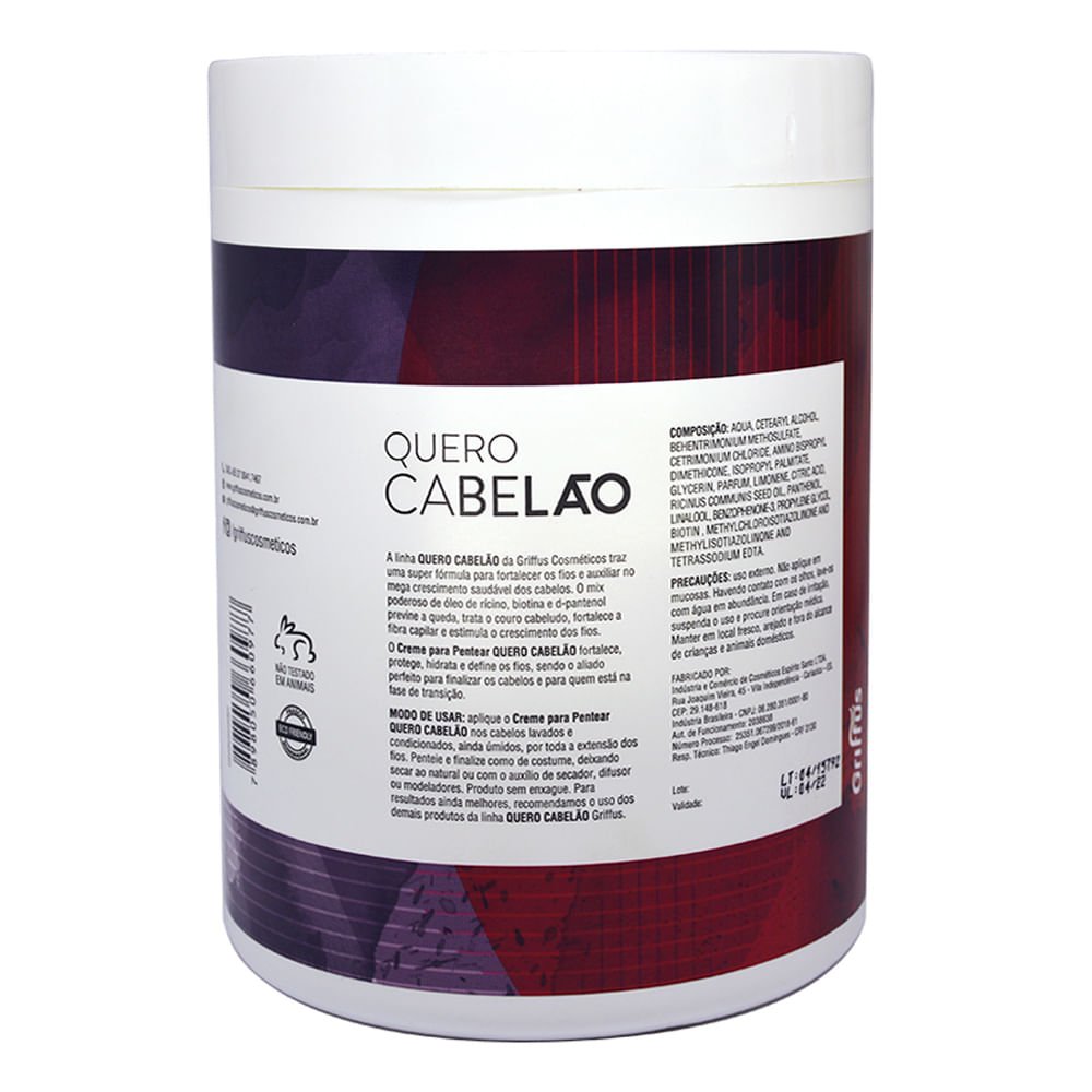 Griffus Quero Cabelão - Creme para Pentear 1kg 2