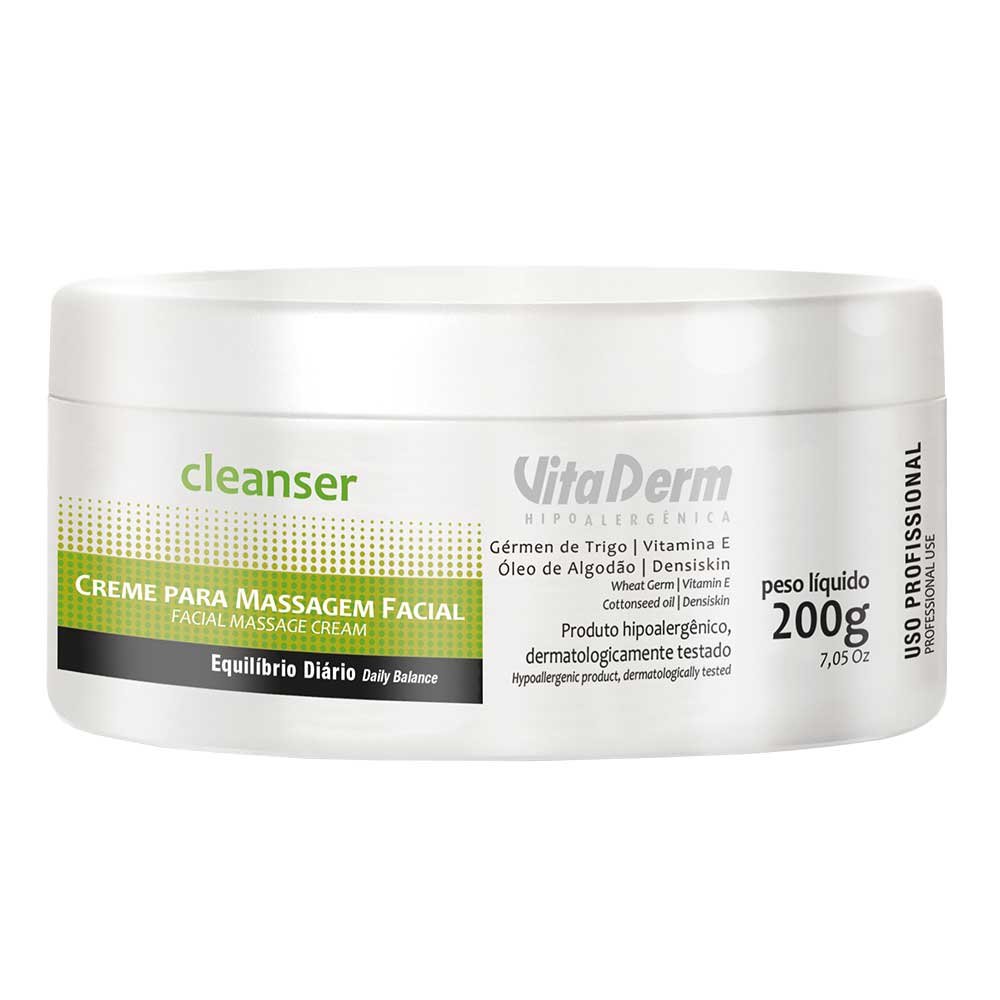 Creme para Massagem Facial Vita Derm – Cleanser Profissional 200g 1