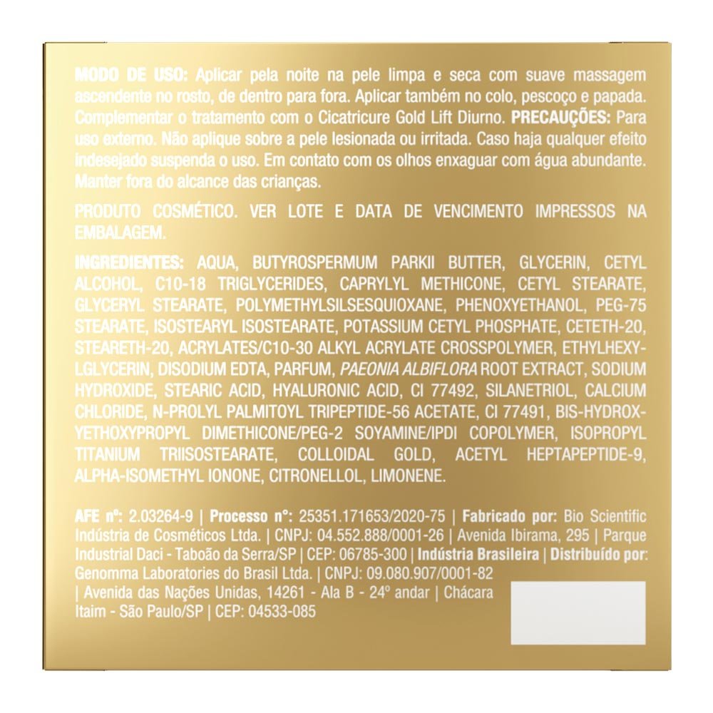 Creme Rejuvenescedor Facial Cicatricure - Gold Lift Noturno 50g 2