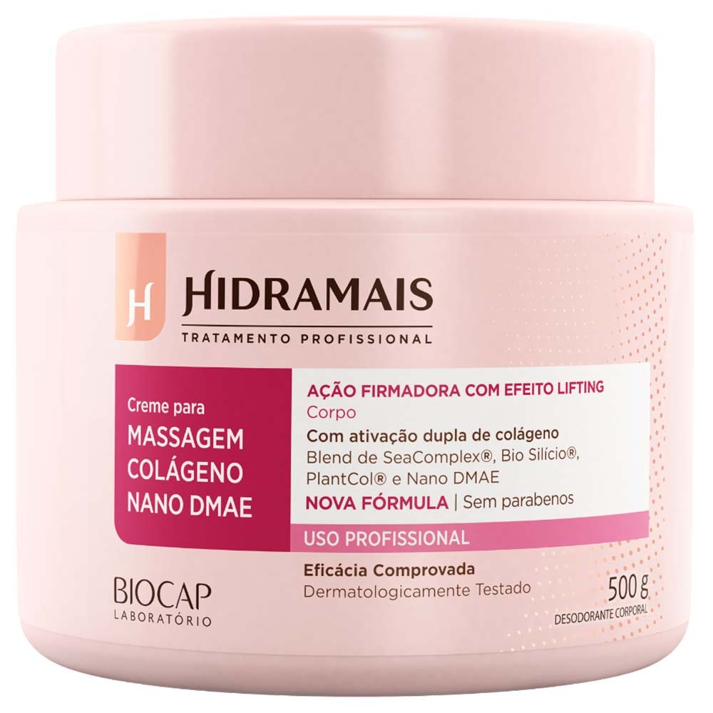 Creme para massagem Hidramais Colágeno Nano DMAE 500g 1