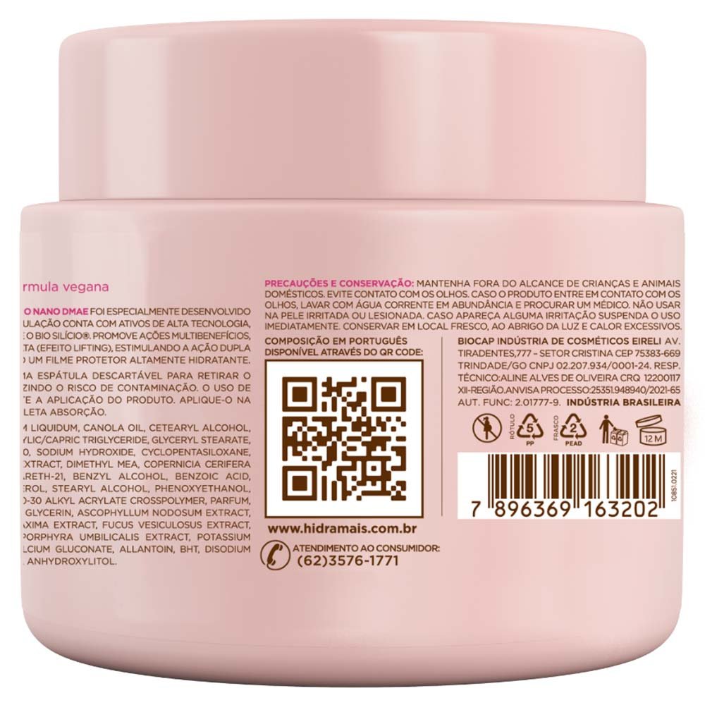 Creme para massagem Hidramais Colágeno Nano DMAE 500g 3