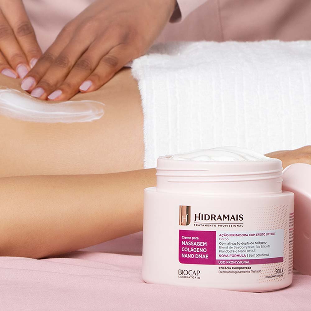 Creme para massagem Hidramais Colágeno Nano DMAE 500g 4