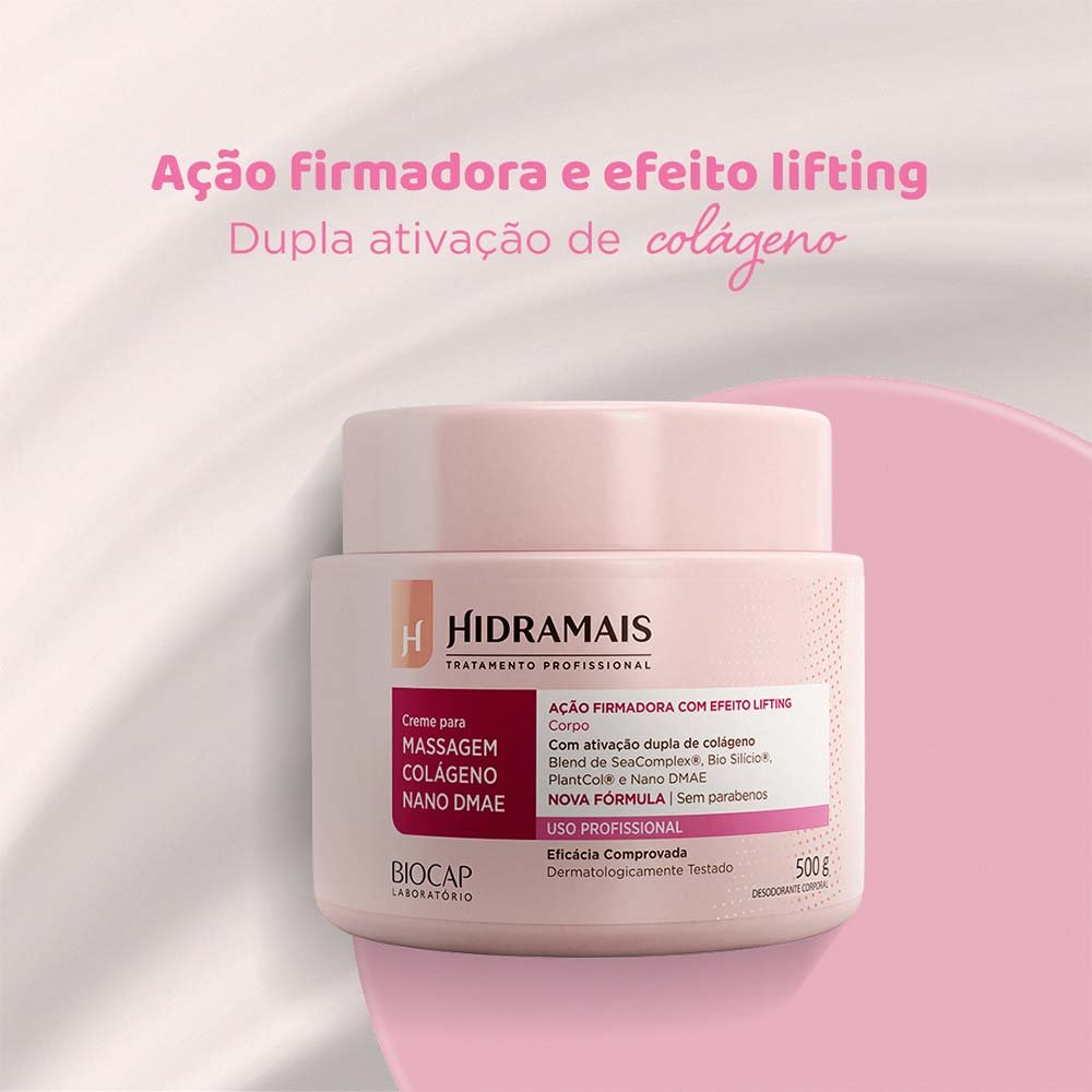 Creme para massagem Hidramais Colágeno Nano DMAE 500g 6