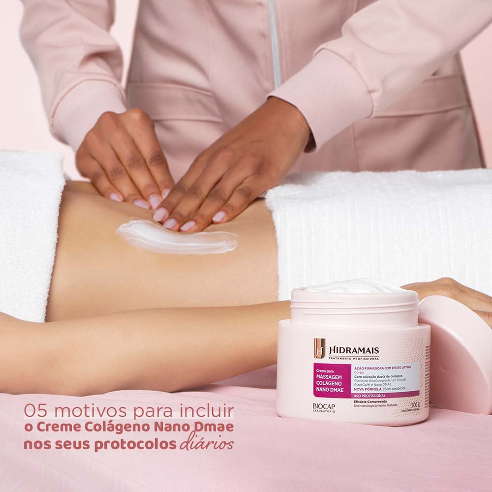 Creme para massagem Hidramais Colágeno Nano DMAE 500g 7