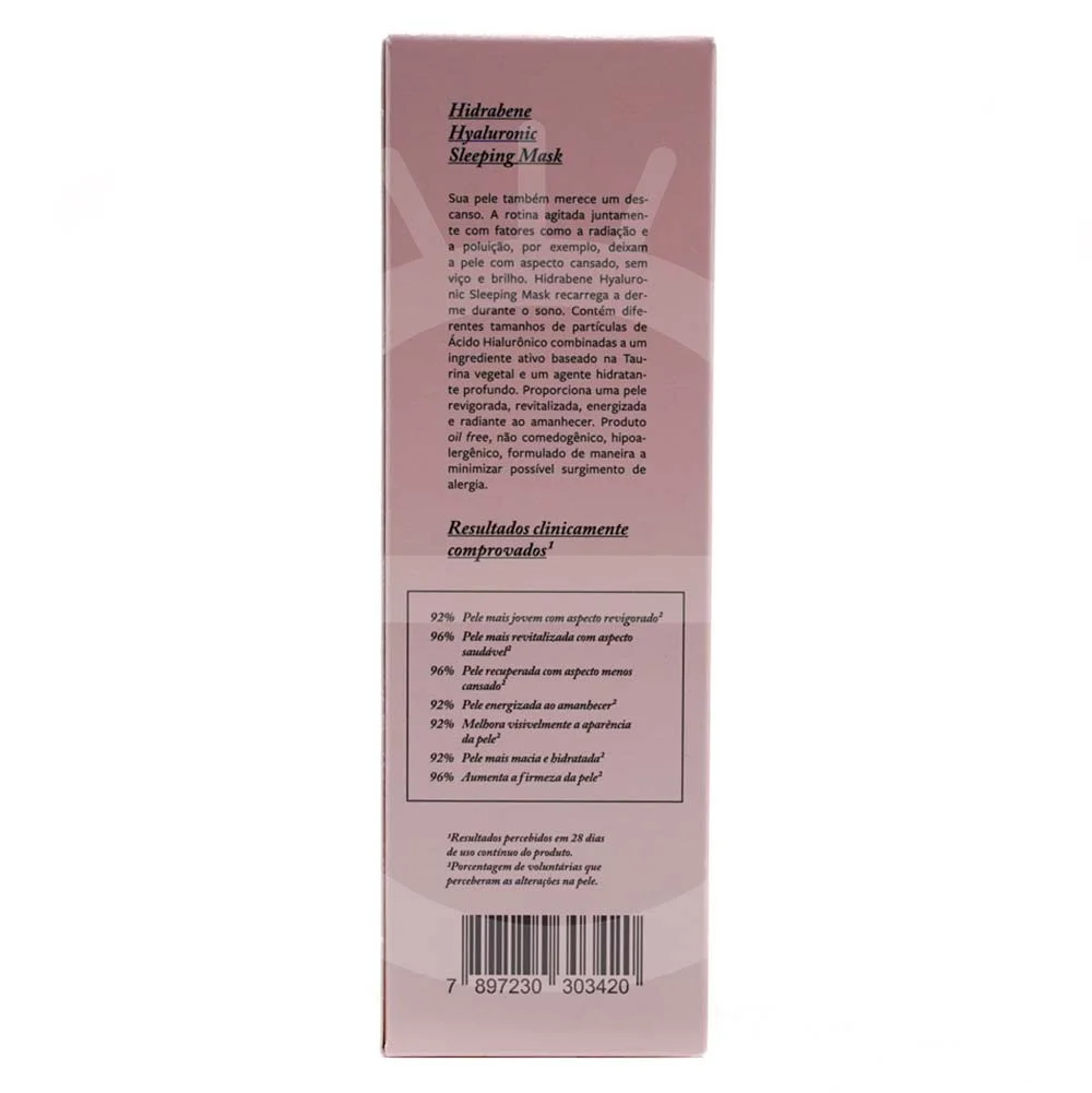 Hidratante Facial Noturno Hidrabene - Hyaluronic Sleeping Mask 70g 3