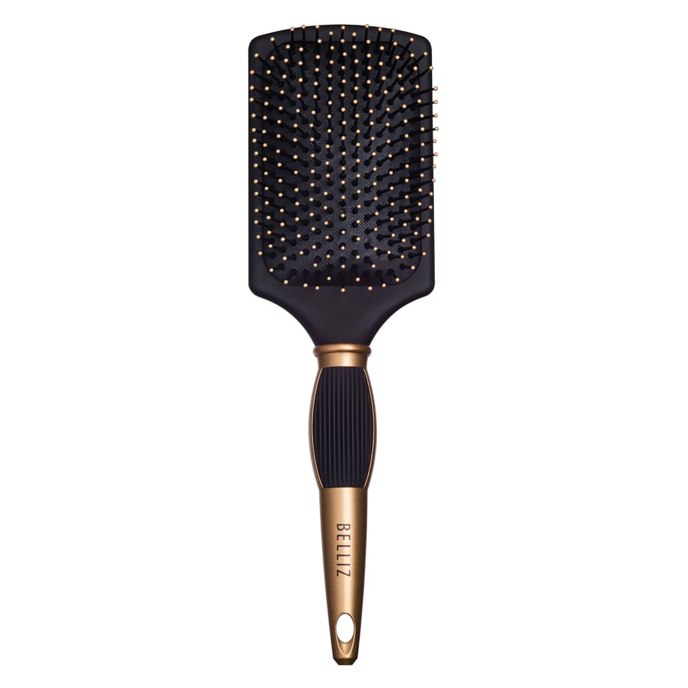 Escova de Cabelo Belliz - Black & Gold Racket ÚNICO 1