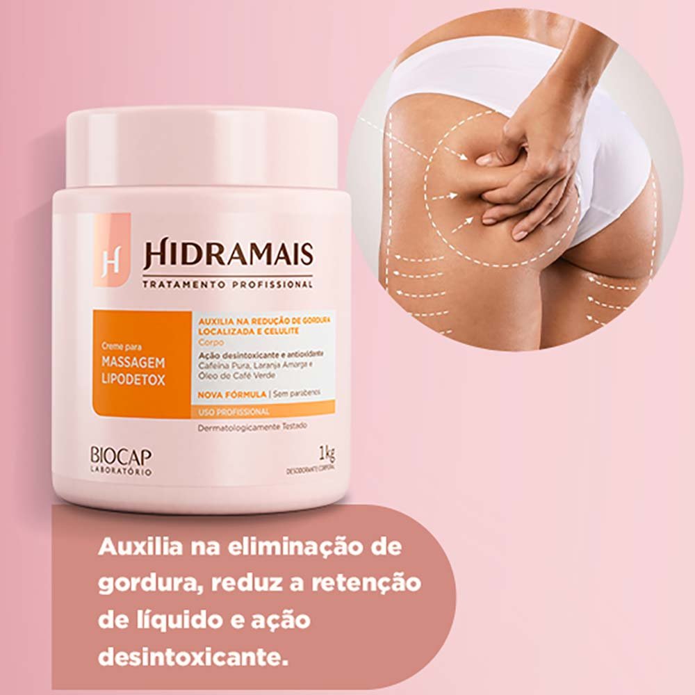 Creme para Massagem Hidramais - Lipodetox 1kg 4
