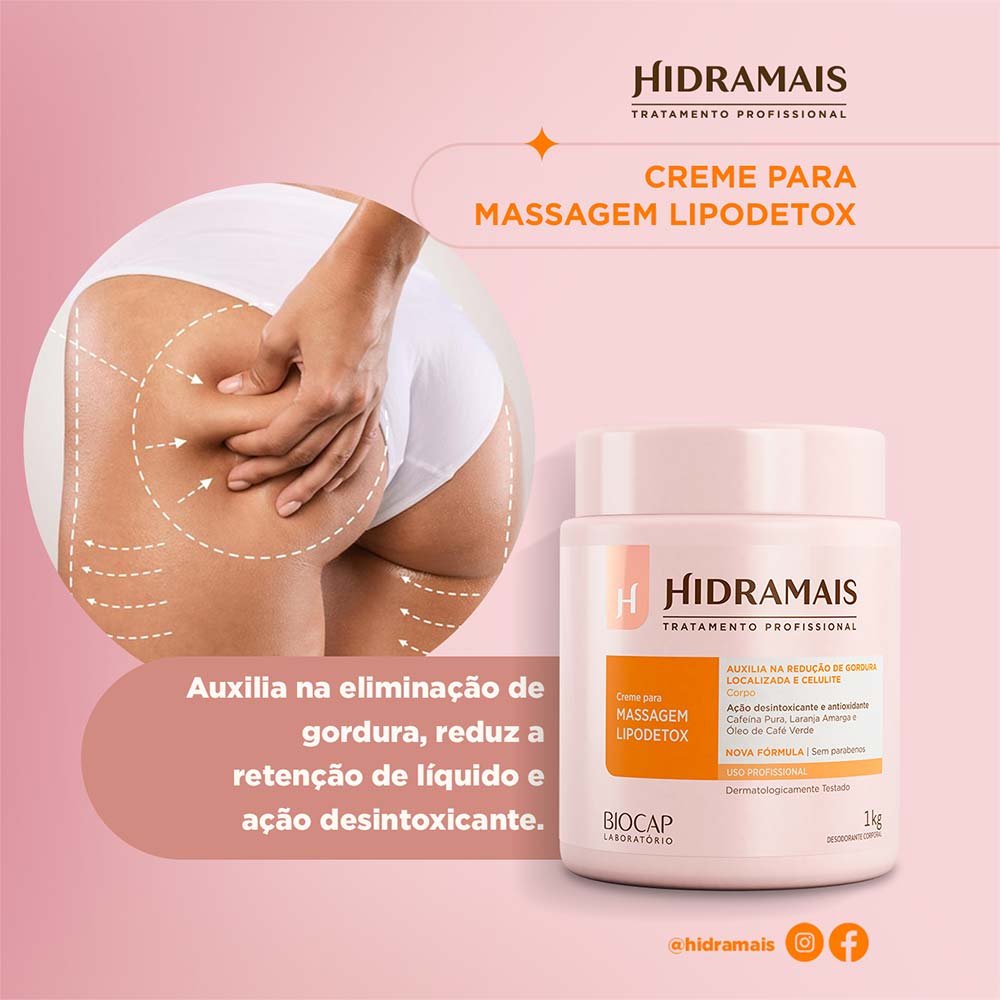Creme para Massagem Hidramais - Lipodetox 1kg 5