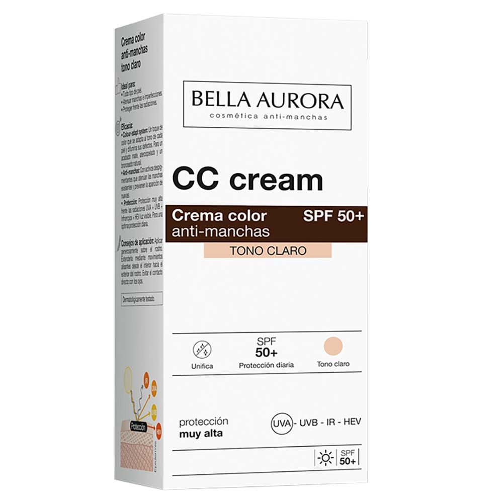 Creme Anti-Manchas com Cor Bella Aurora CC Cream FPS50 Clara 3