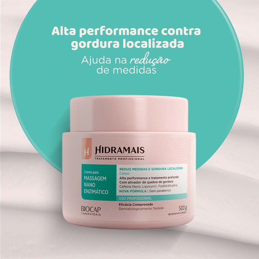 Creme para massagem Hidramais Nano Enzimático 500g 2