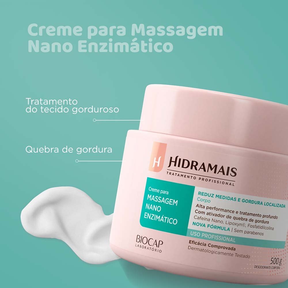 Creme para massagem Hidramais Nano Enzimático 500g 3