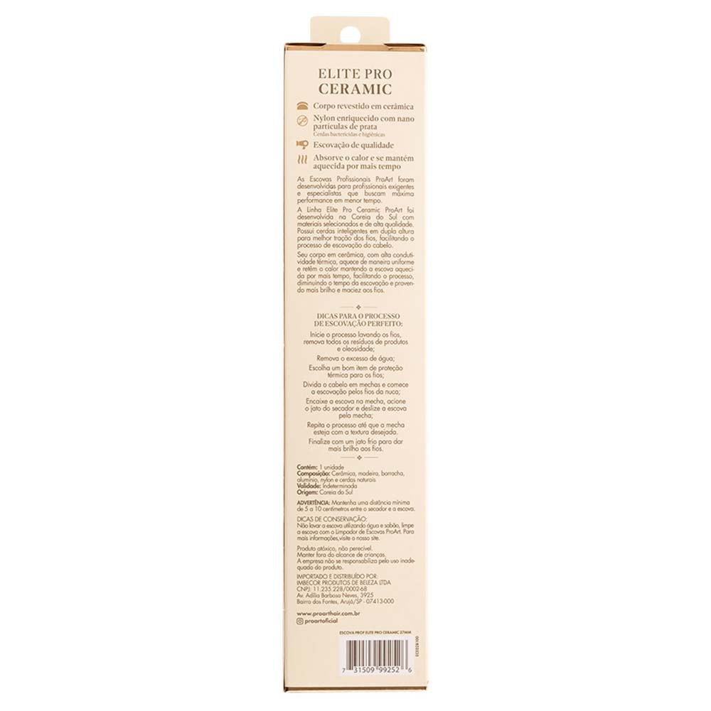 Escova de Cabelo ProArt Profissional Ceramic Elite Pro Amarela 27mm 5