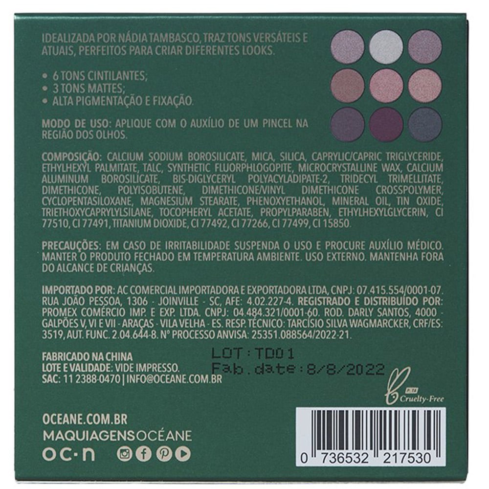 Paleta de Sombras Nádia Tambasco by Océane To Go - Trendy Multicores 7