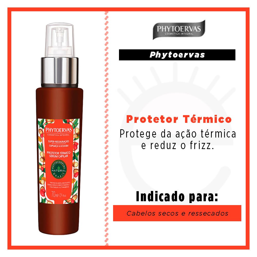 Phytoervas Super Restauração Cupuaçu e Ucuuba – Protetor Térmico 70ml 2