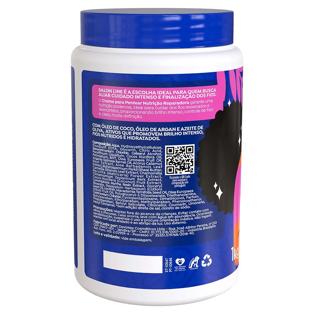 Salon Line Nutrição Reparadora - Creme para Pentear 1kg 3