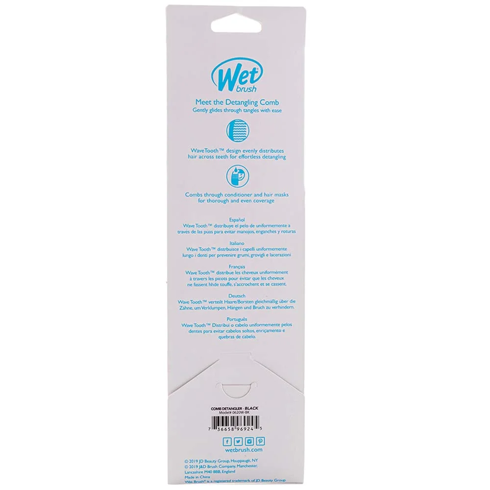 Pente De Cabelo Wetbrush Detangling Comb Preto ÚNICO 5