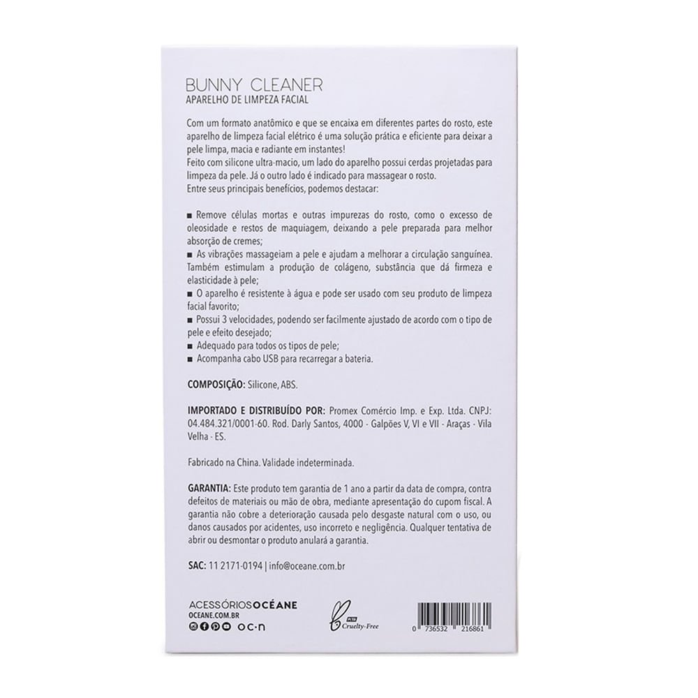 Aparelho de Limpeza Facial Océane Bunny Cleaner Rosa 5
