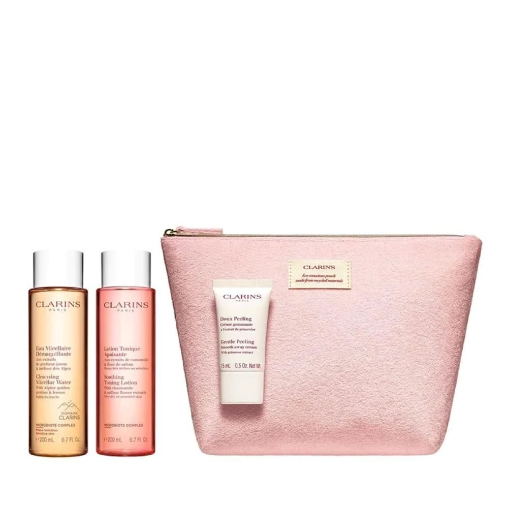 Clarins Kit Água Micelar + Tônico Soothing + Espuma de Limpeza + Necessaire ÚNICO 2