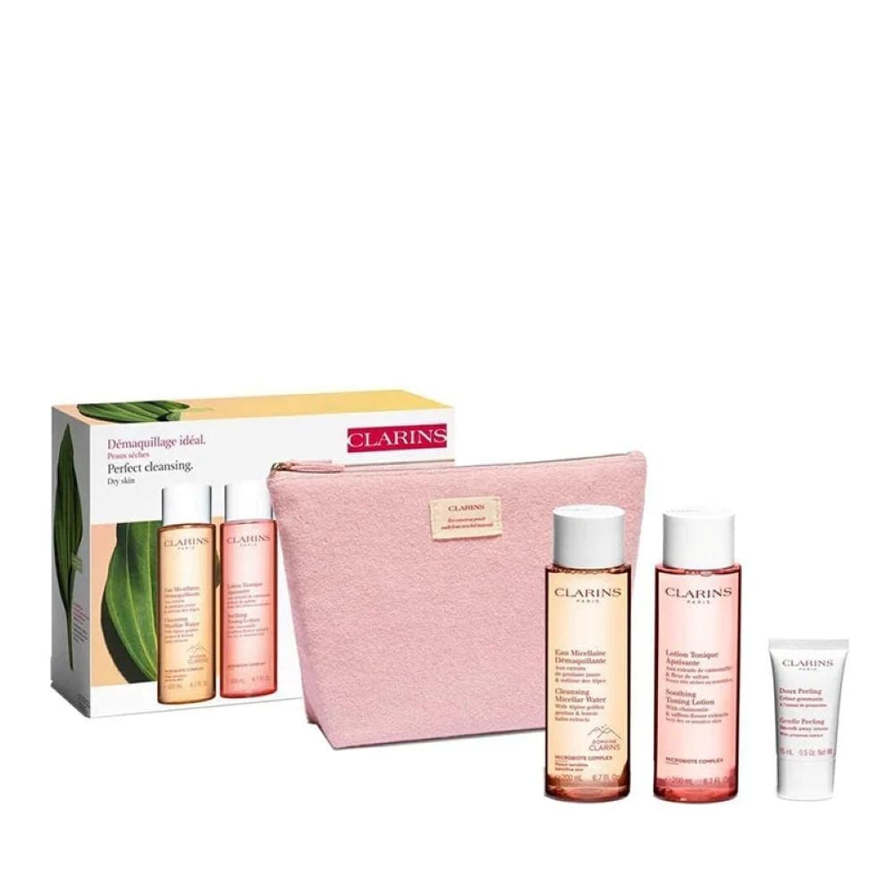 Clarins Kit Água Micelar + Tônico Soothing + Espuma de Limpeza + Necessaire ÚNICO 3